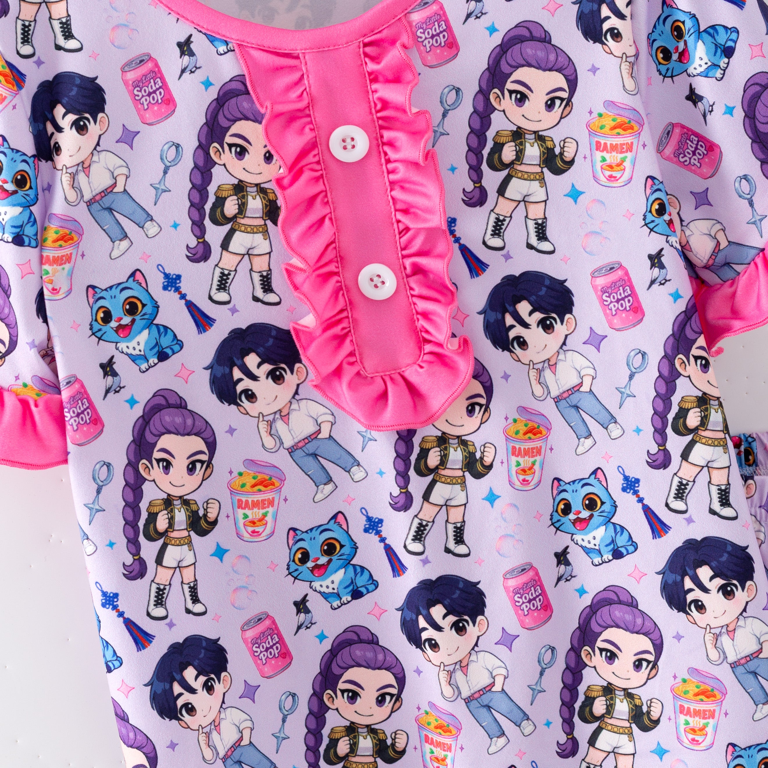 (Pre Order,Prepack Zone)Girls Movie Character Print Pajamas(Mix Size)