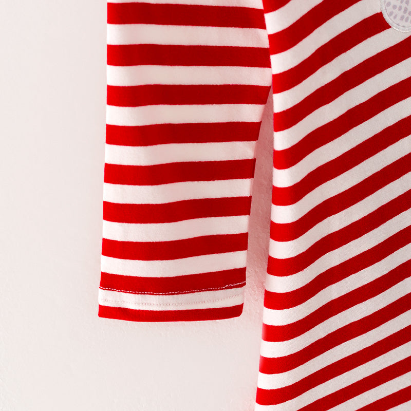 (In Stock)Girls Christmas Stripe Dress