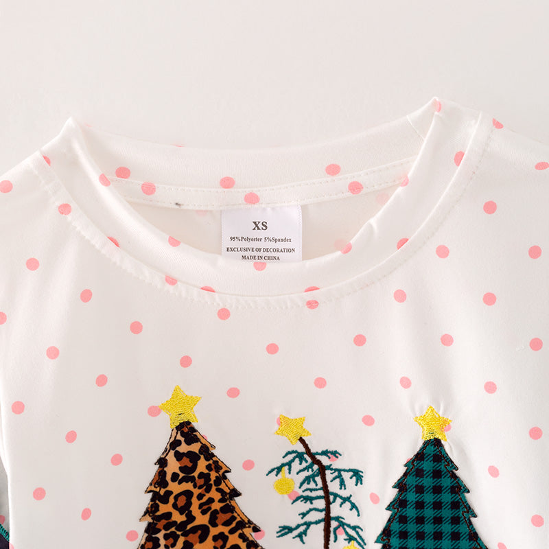 (In Stock G22-2-1)Girls Christmas Applique T-shirt