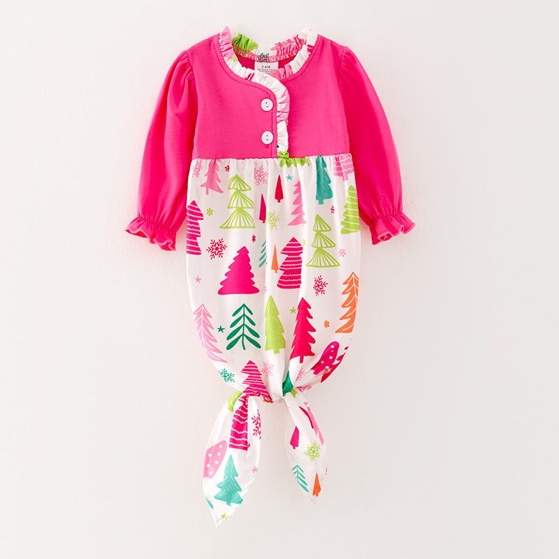 (In Stock G15-2-1)Baby Girls Christmas Print Baby Gown
