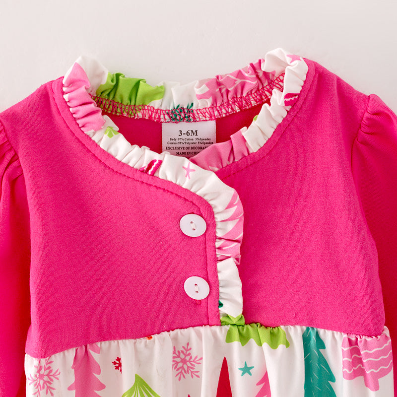 (In Stock G15-2-1)Baby Girls Christmas Print Baby Gown