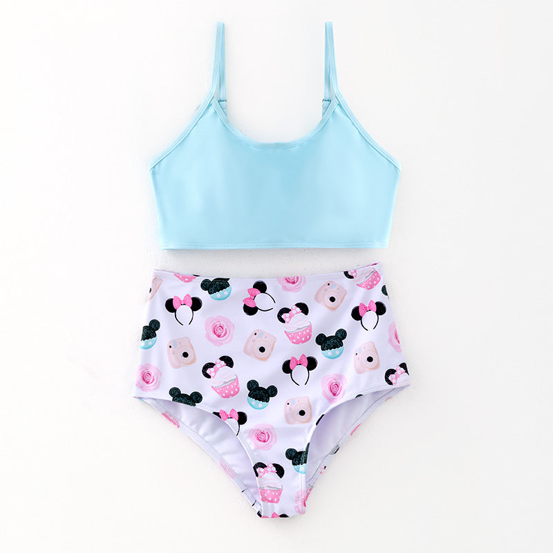 (In Stock)Mommy Spring and Summer Cartoon Print Swimsuit