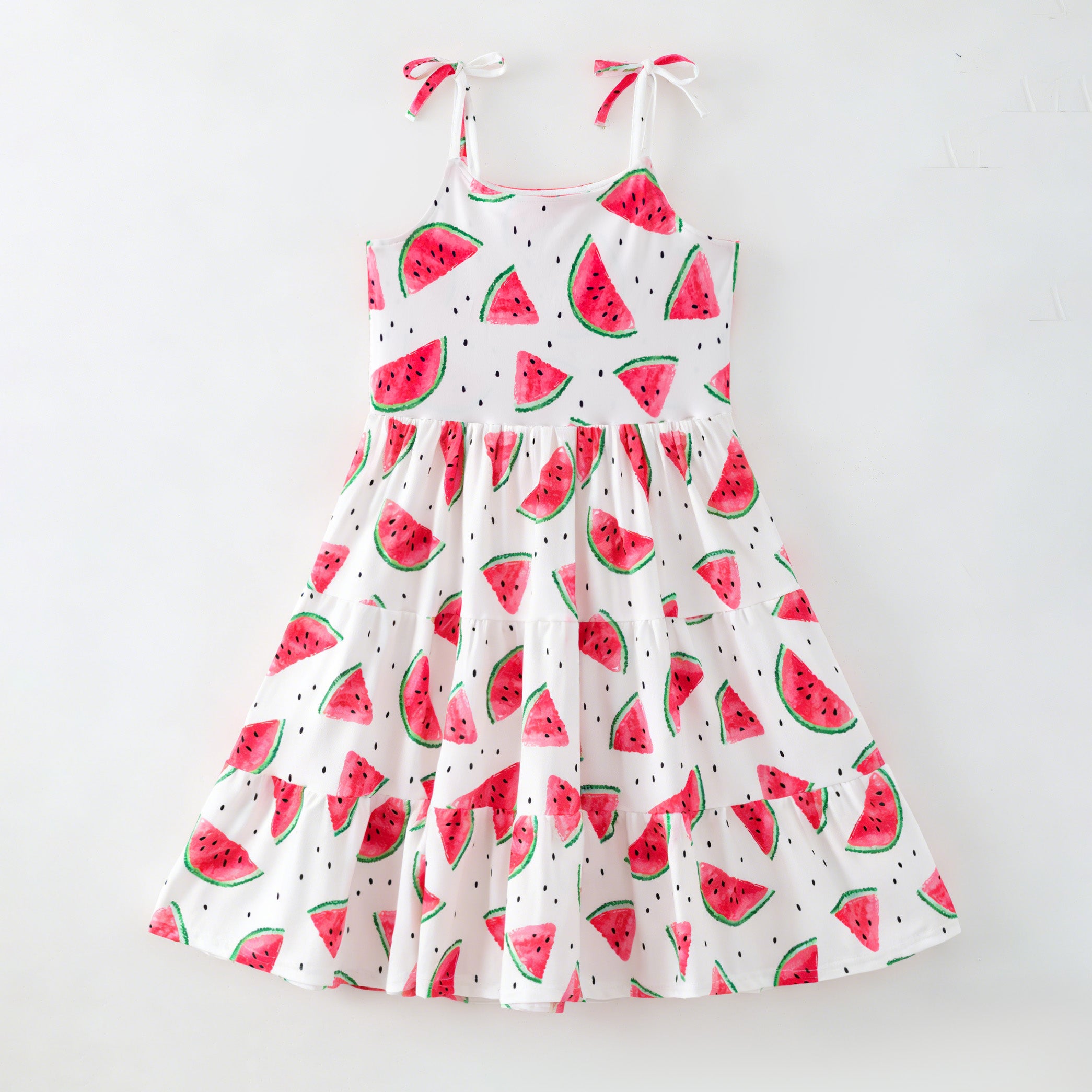 (Pre Order,Prepack Zone)Family Summer Watermelon Print Slip Dress
