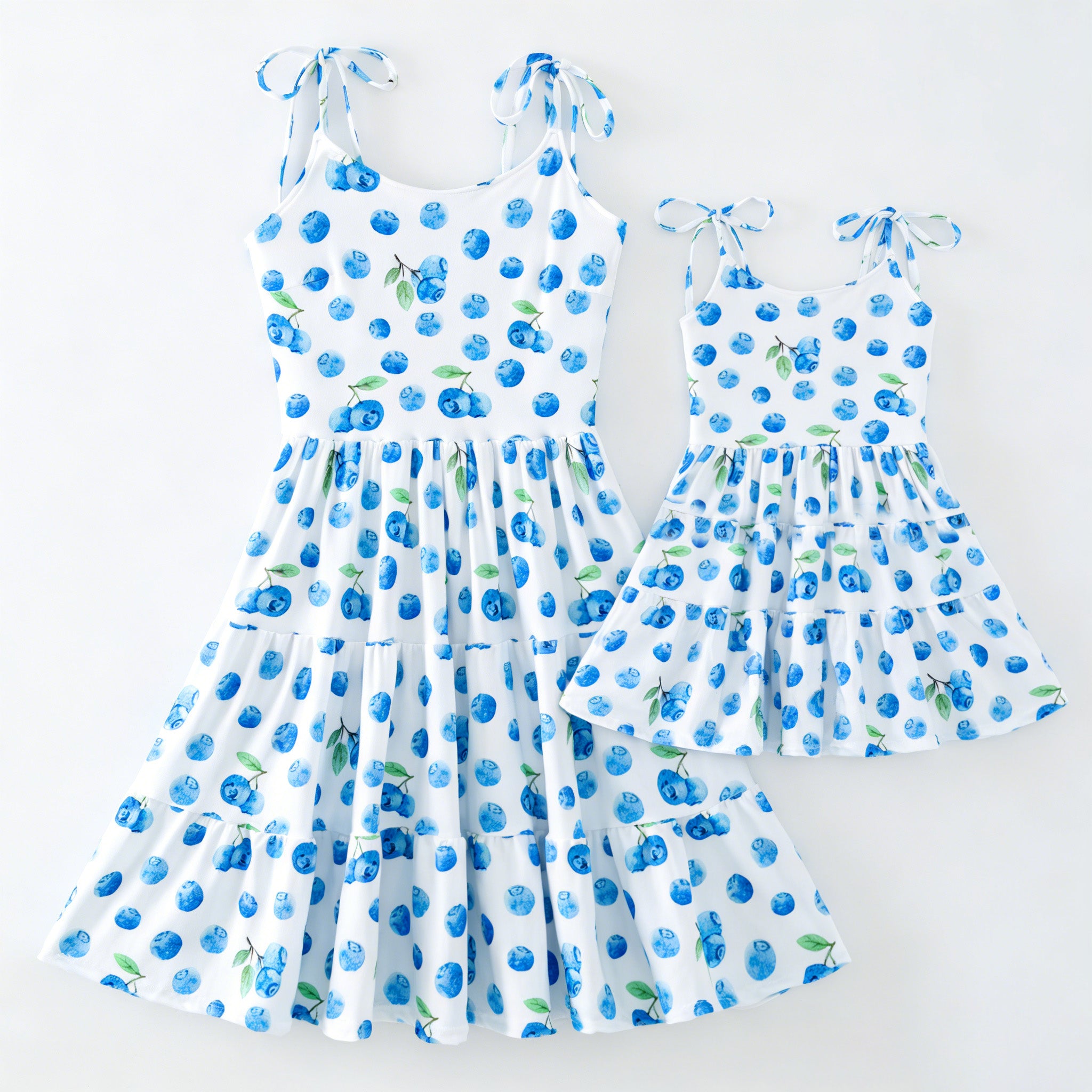 (Pre Order,Prepack Zone)Family Summer Blueberry Print Slip Dress