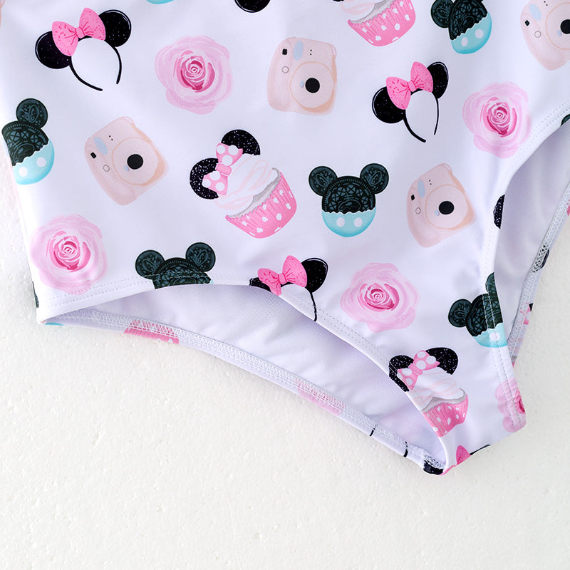 (In Stock)Mommy Spring and Summer Cartoon Print Swimsuit