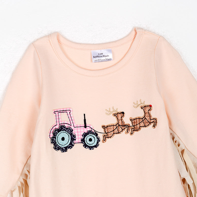 (In Stock G22-1-1)Baby Girls Christmas Applique Romper