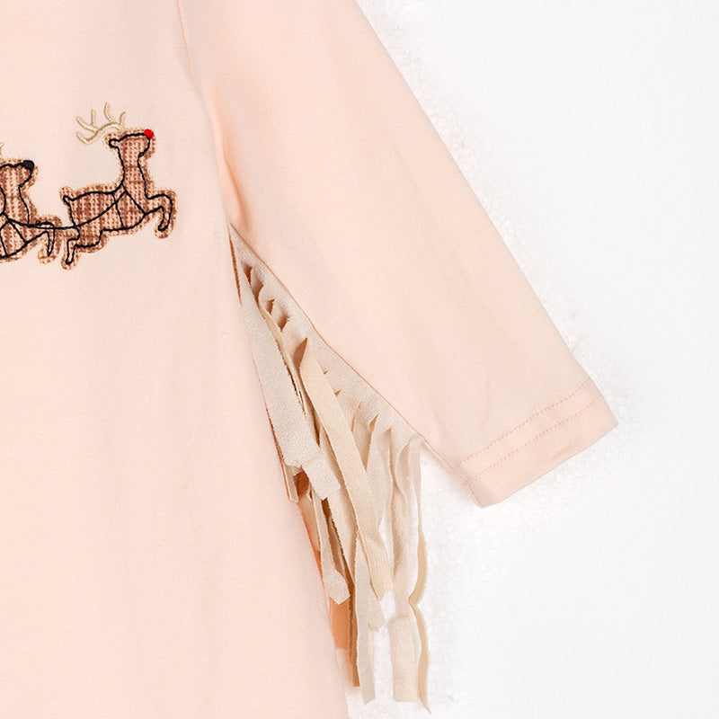 (In Stock G22-1-1)Baby Girls Christmas Applique Romper