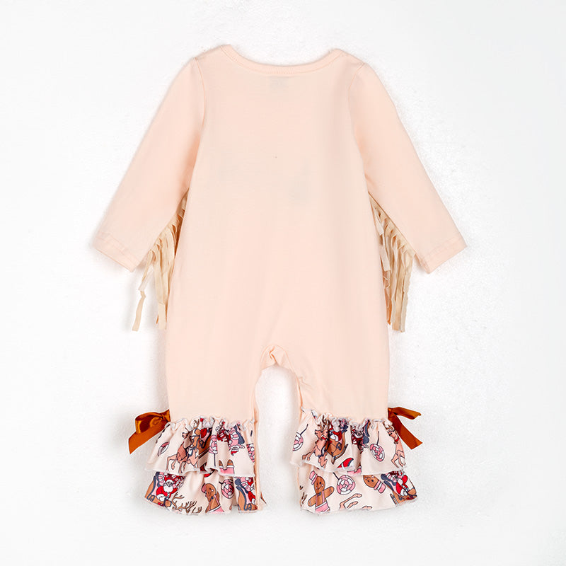 (In Stock G22-1-1)Baby Girls Christmas Applique Romper