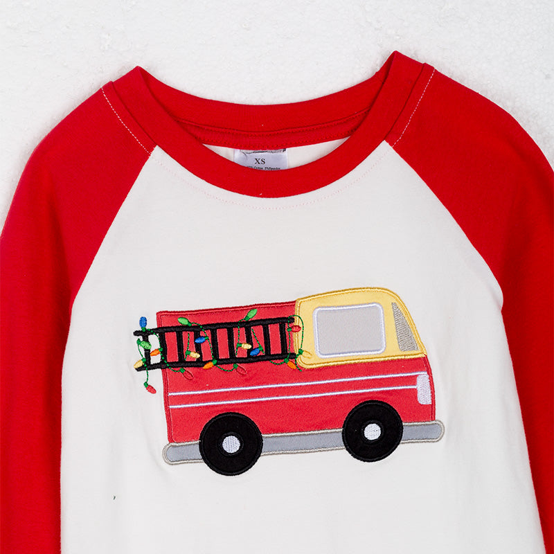 (In Stock L35-1-2)Boys Christmas Applique Top