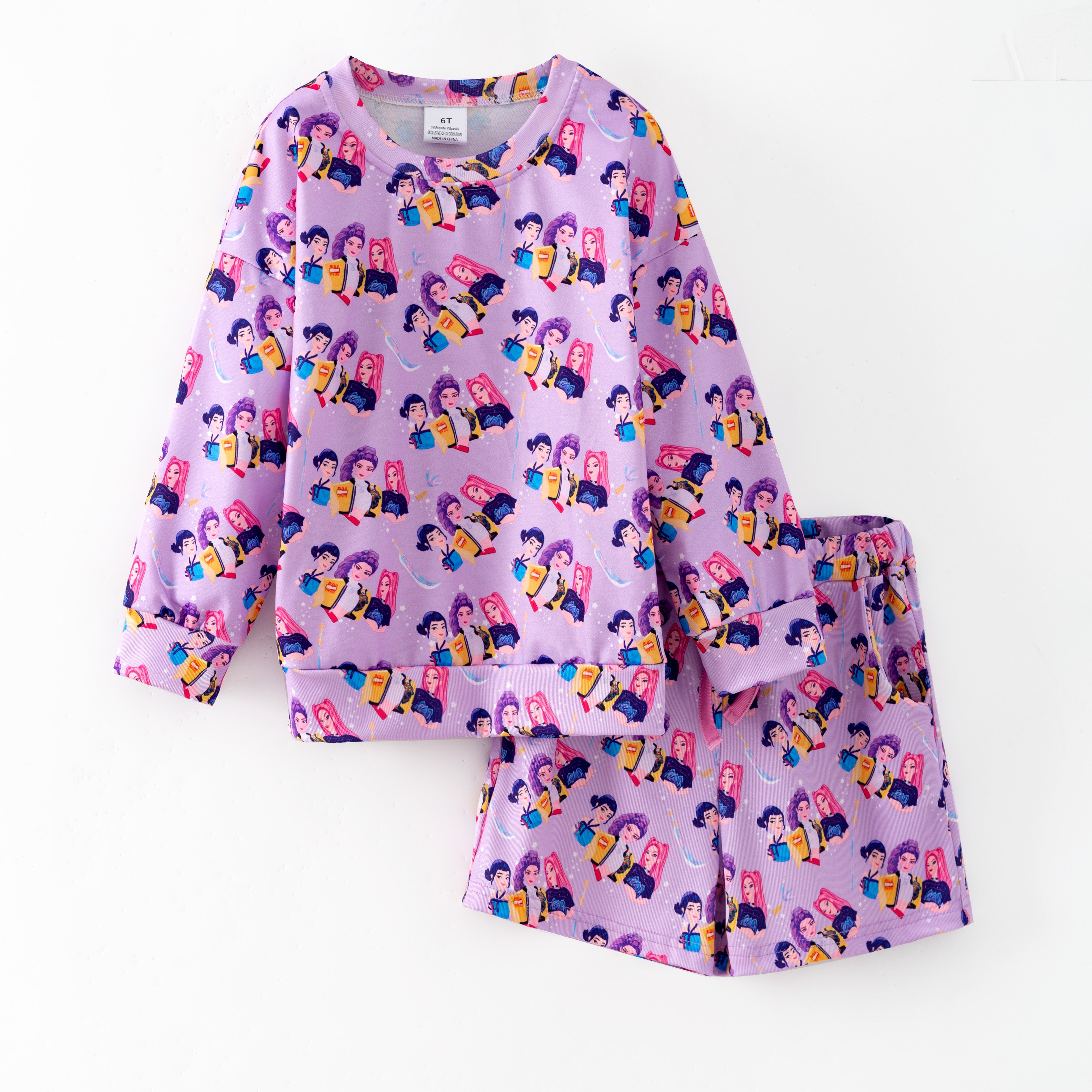 (Pre Order,Prepack Zone)Girls Movie Character Print Shorts Set(Mix Size)