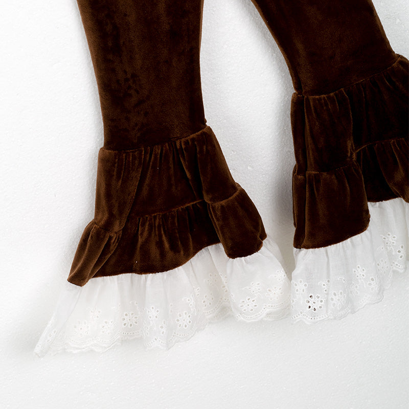 (In Stock G9-4-2)Girls Christmas Print Outfit Set