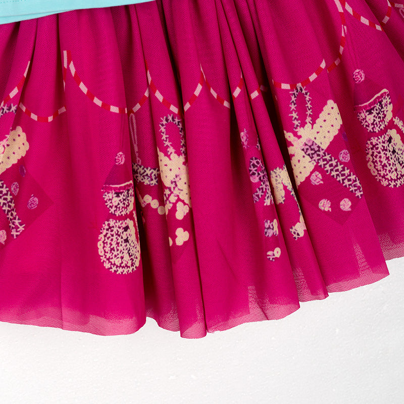 (In Stock)Girls Christmas Print Skirt Set