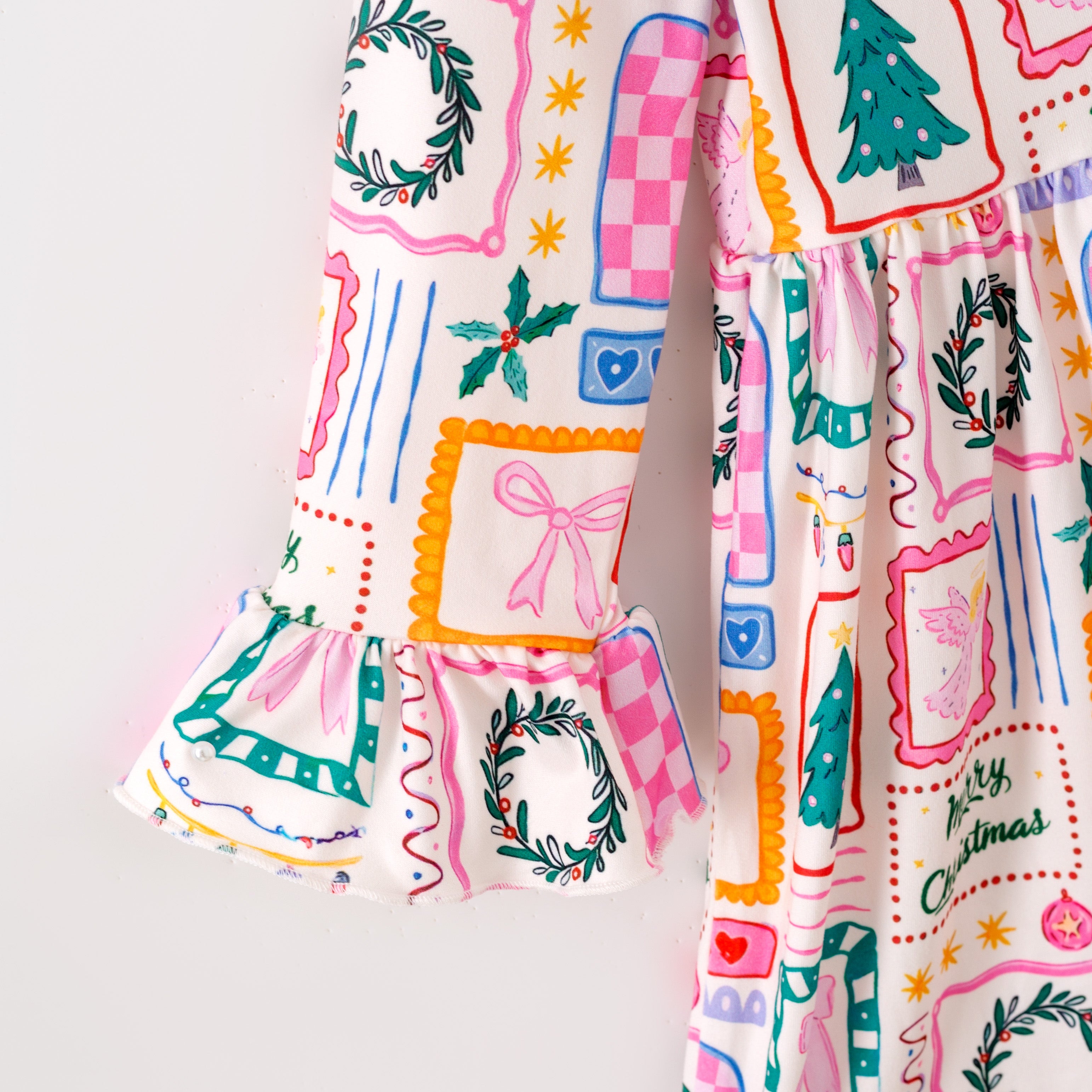 (Pre Order)Girls Christmas Nutcracker Print Dress&Outfit Set