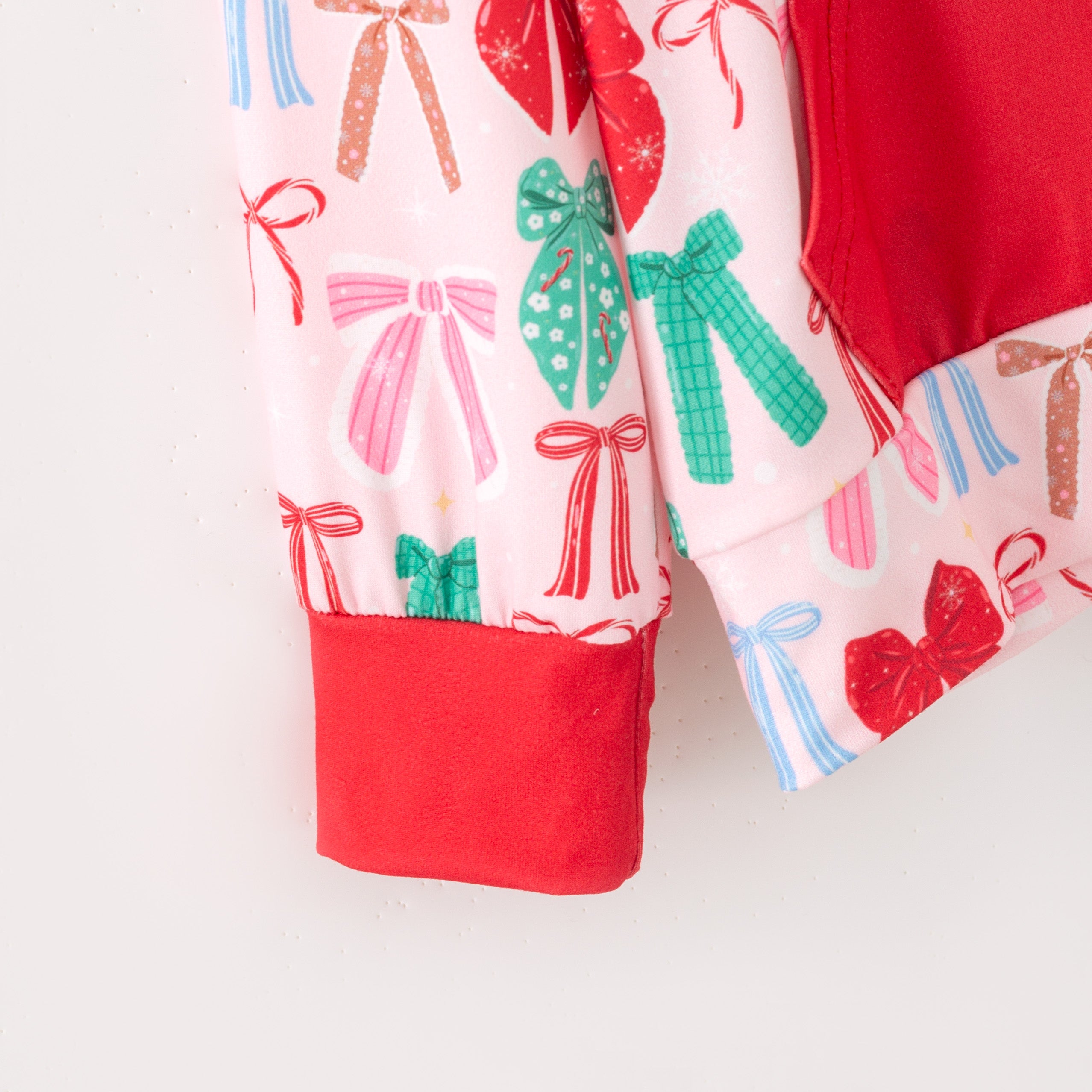 (Pre Order)Girls Christmas Bow Print Dress,Set,Top&Pants