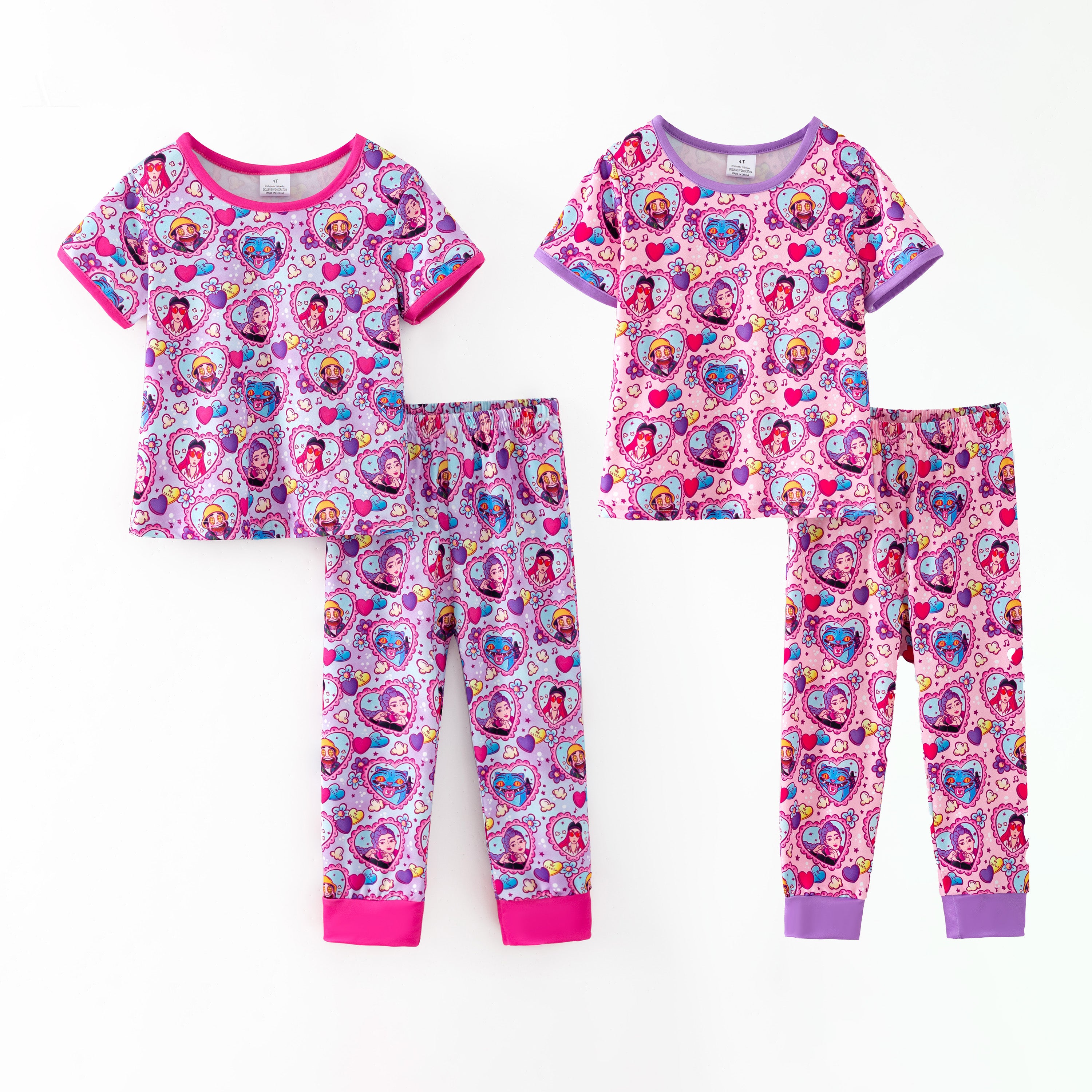 (Pre Order,Prepack Zone)Girls Movie Character Print Pajamas(Mix Size)
