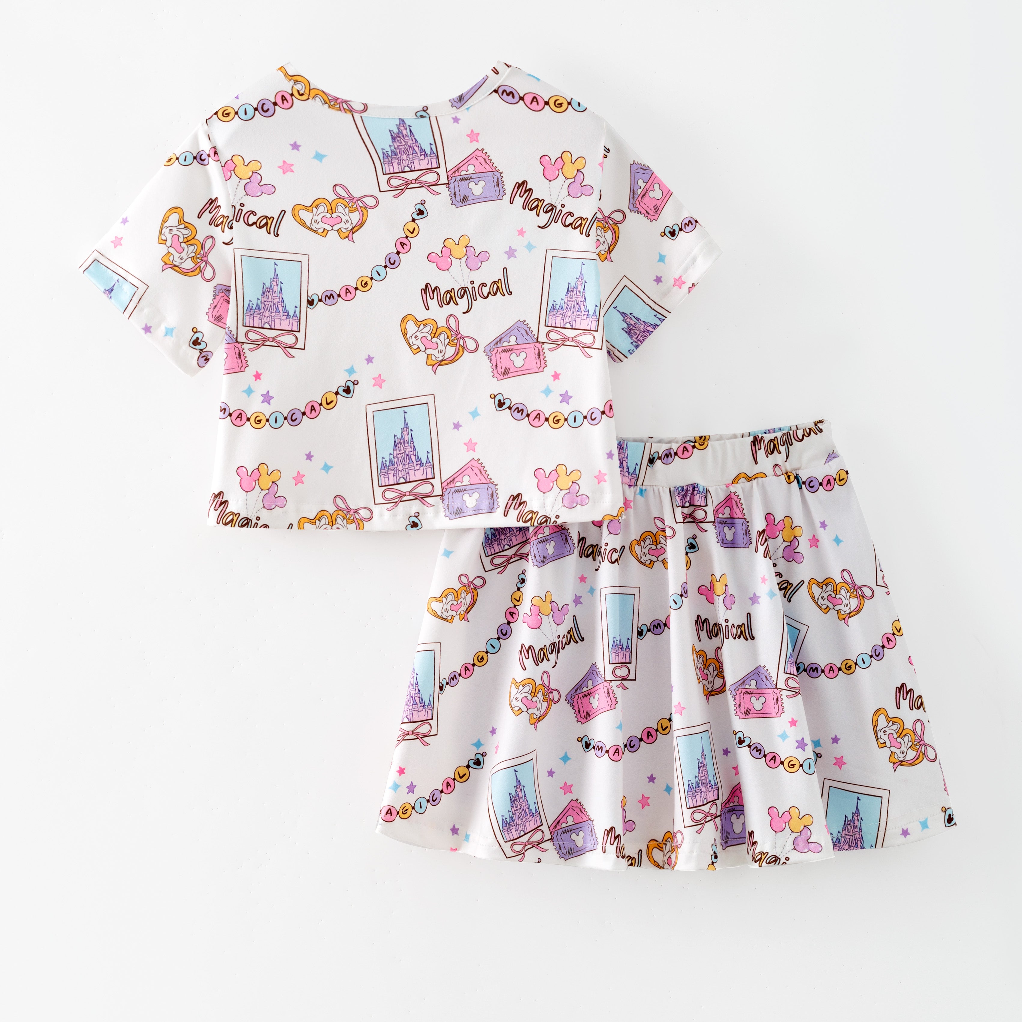 (Pre Order,Prepack Zone)Girls Spring&Summer Cartoon Print Dress,Skort Set(Mix Size)