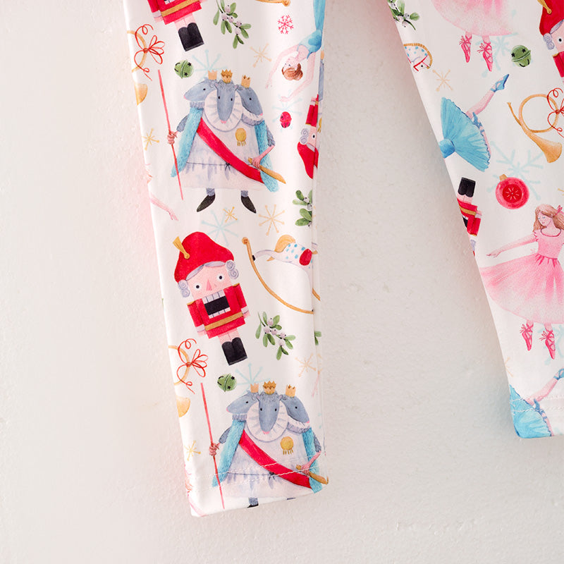 (In Stock L33-3-3)Girls Christmas Stripe Top Print Outfit Set