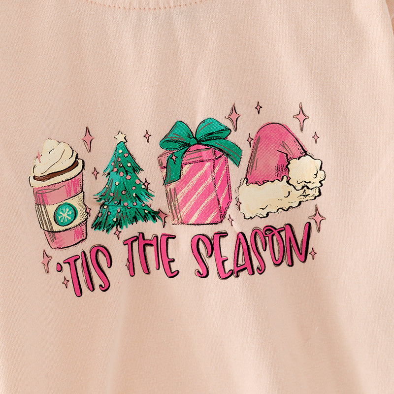 (In Stock L33-3-2)Baby Girls Christmas Print Romper