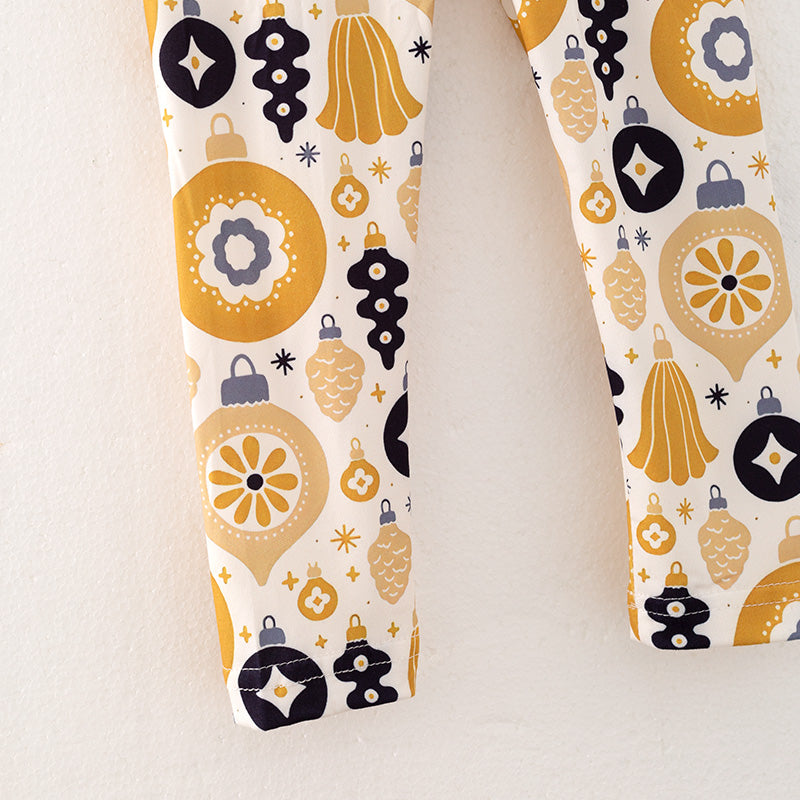 (In Stock L33-4-3)Girls Christmas Print Outfit Set