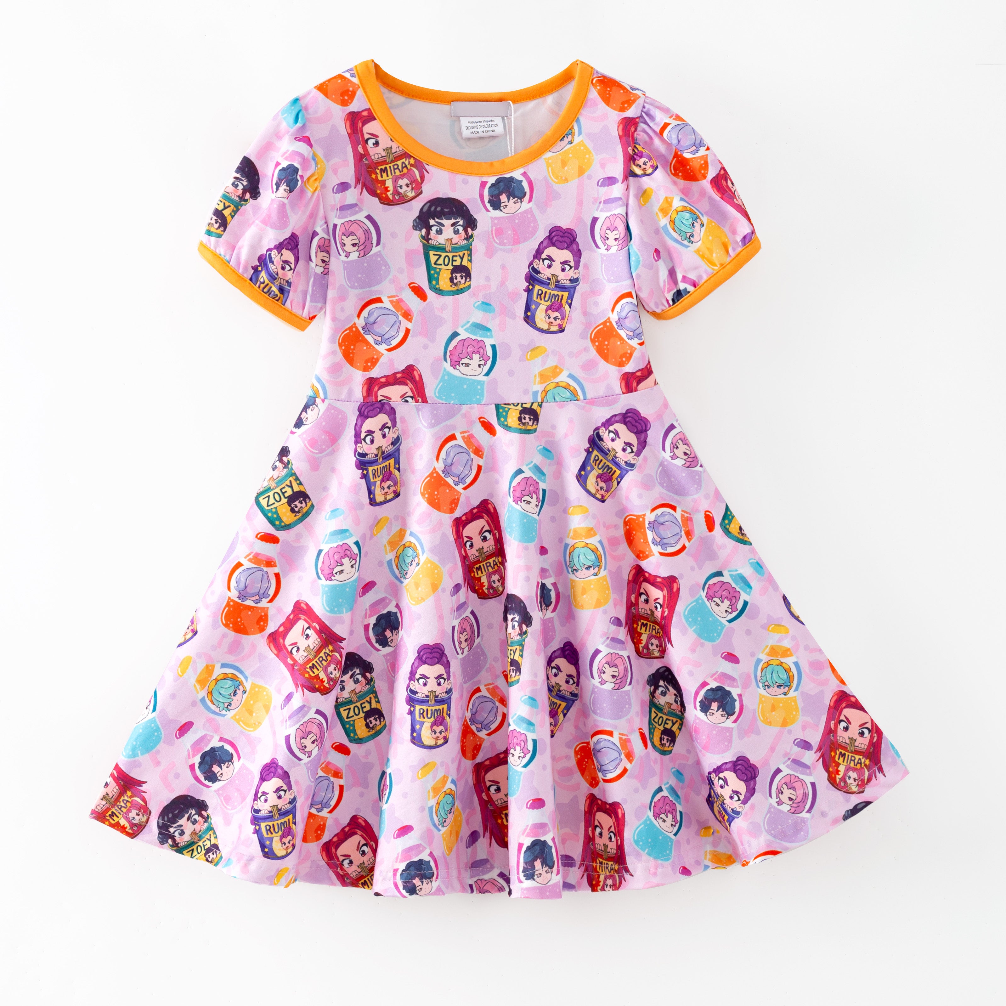 (Pre Order,Prepack Zone)Girls Movie Character Print Dress(Mix Size)