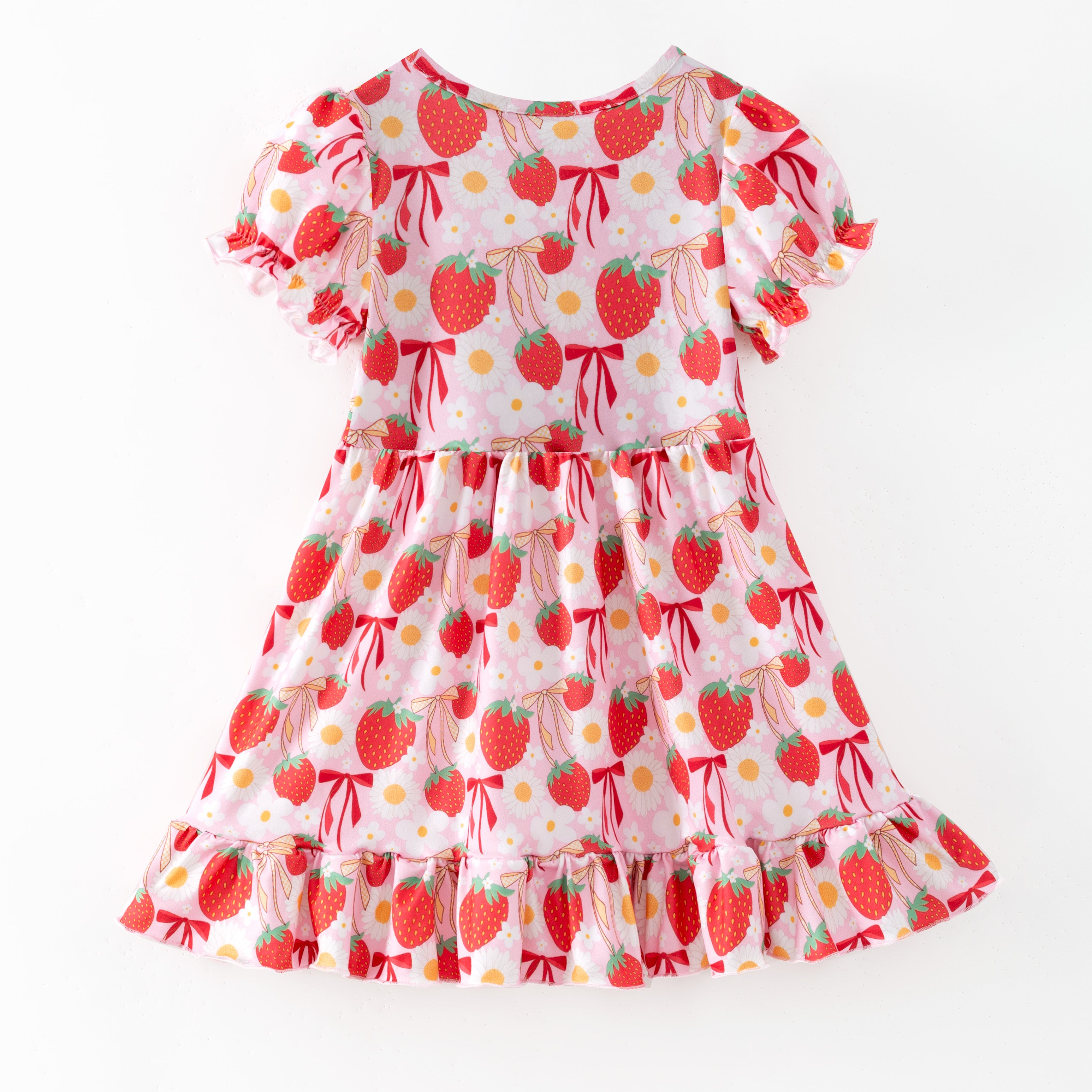 (Pre Order,Prepack Zone)Girls Spring&Summer Strawberry Print Dress(Mix Size)