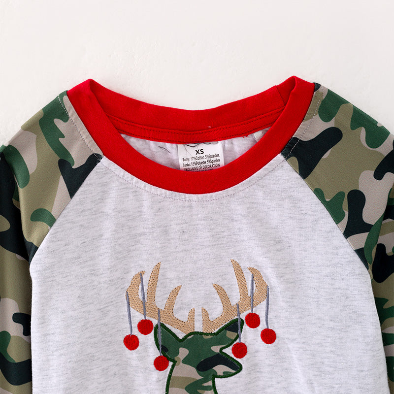 (In Stock L33-2-1)Boys Christmas Applique Top