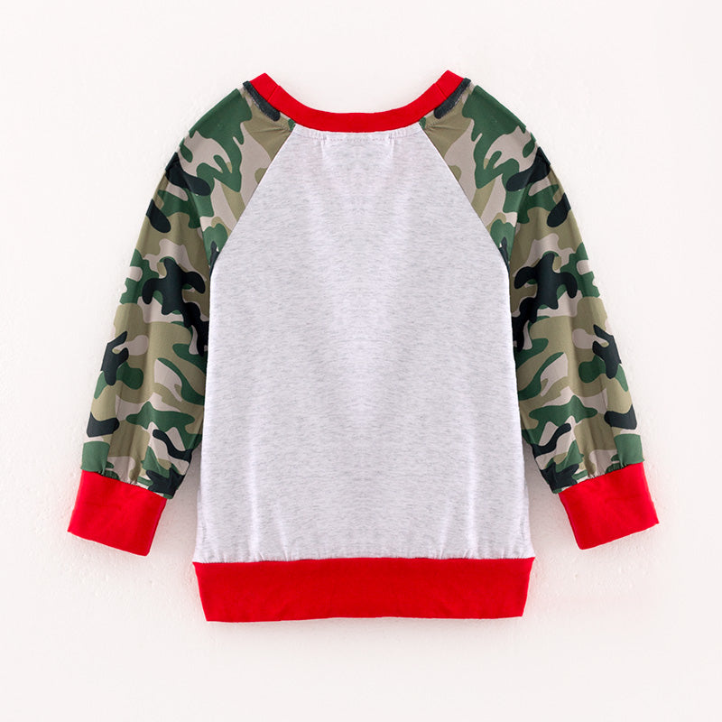 (In Stock L33-2-1)Boys Christmas Applique Top