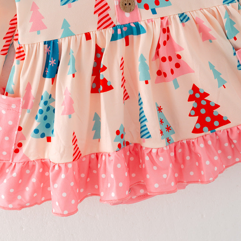 (In Stock L31-1-1)Baby Girls Christmas Print Romper