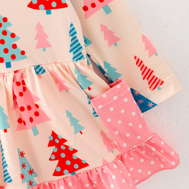 (In Stock L31-1-1)Baby Girls Christmas Print Romper