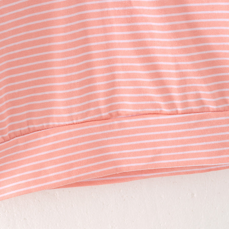 (In Stock L33-2-1)Girls Christmas Embroidery Stripe Top