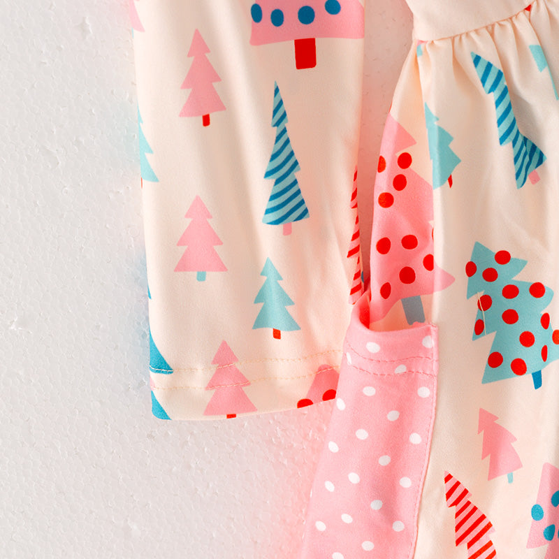 (In Stock L33-2-1)Girls Christmas Print Dress