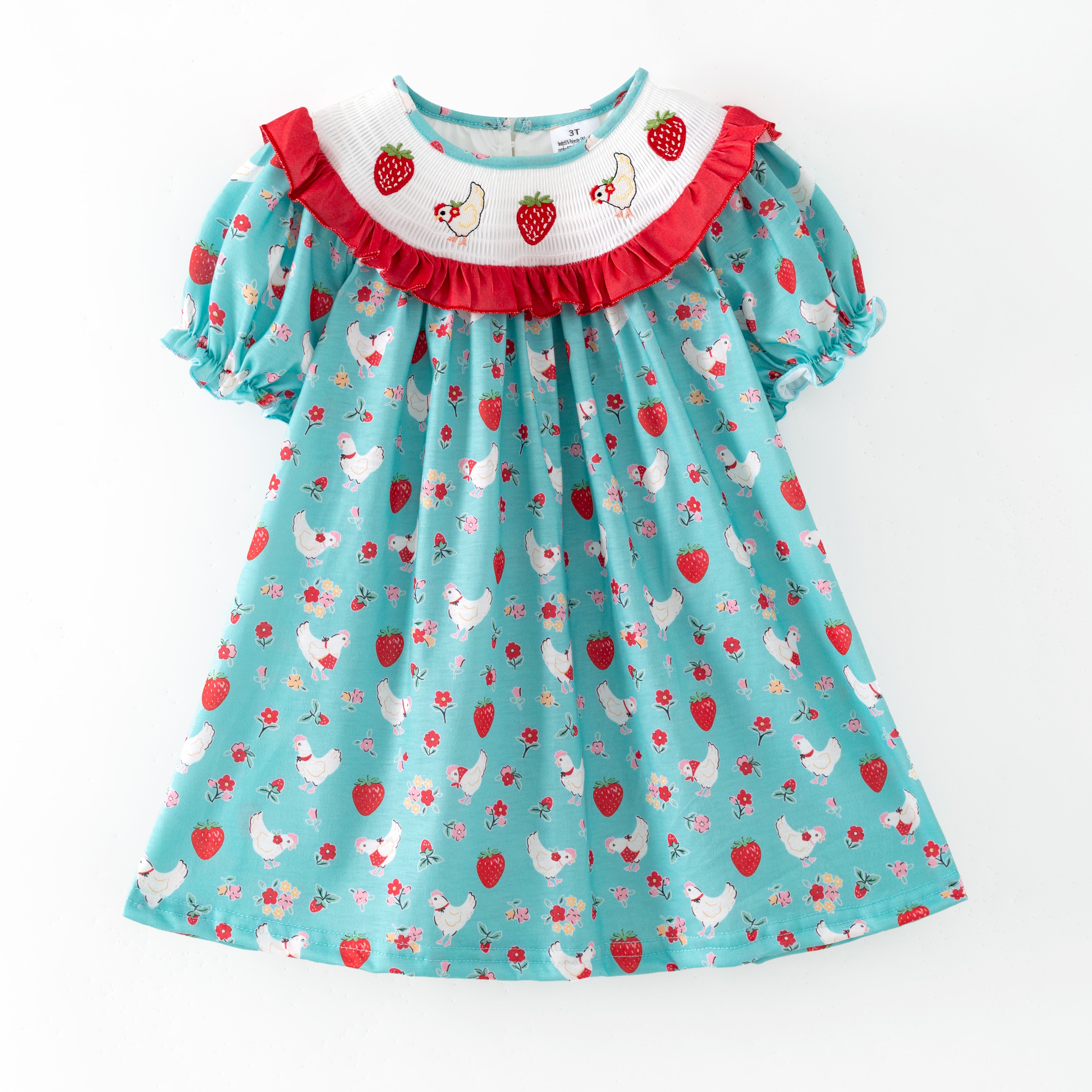 (Pre Order,Prepack Zone)Family Strawberry Embroidery Dress&Romper(Mix Size)