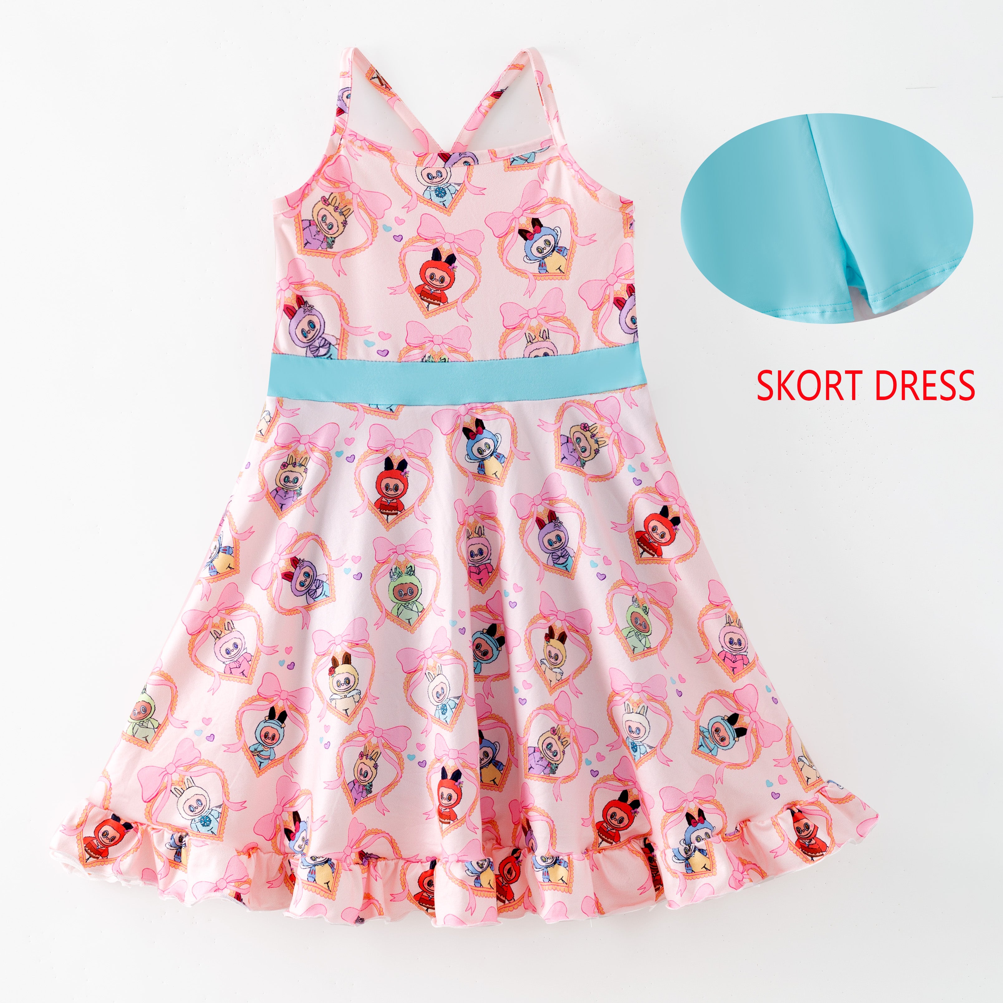 (Pre Order,Prepack Zone)Girls Spring&Summer LBB Print Dress,Skort Set(Mix Size)