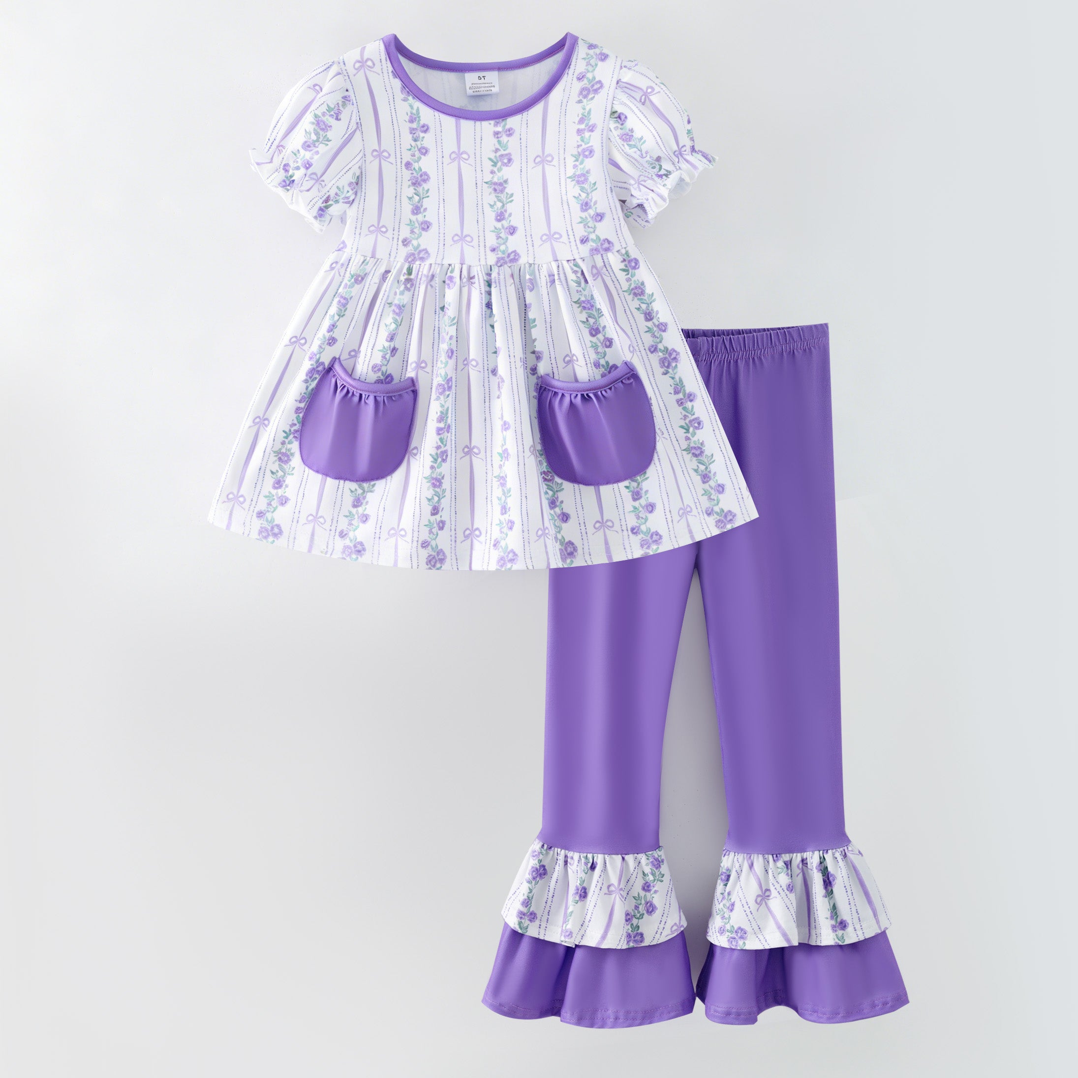 (Pre Order,Prepack Zone)Girls Spring&Summer Floral Print Set(Mix Size)