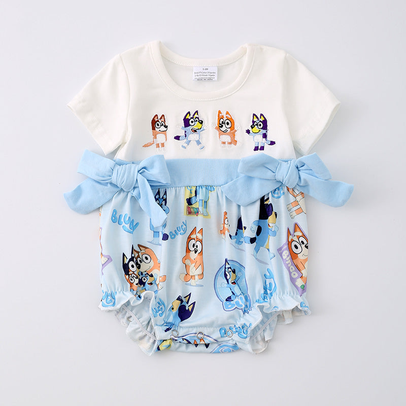 (In Stock G29-3-2)Baby Girls Cartoon Embroidery Romper