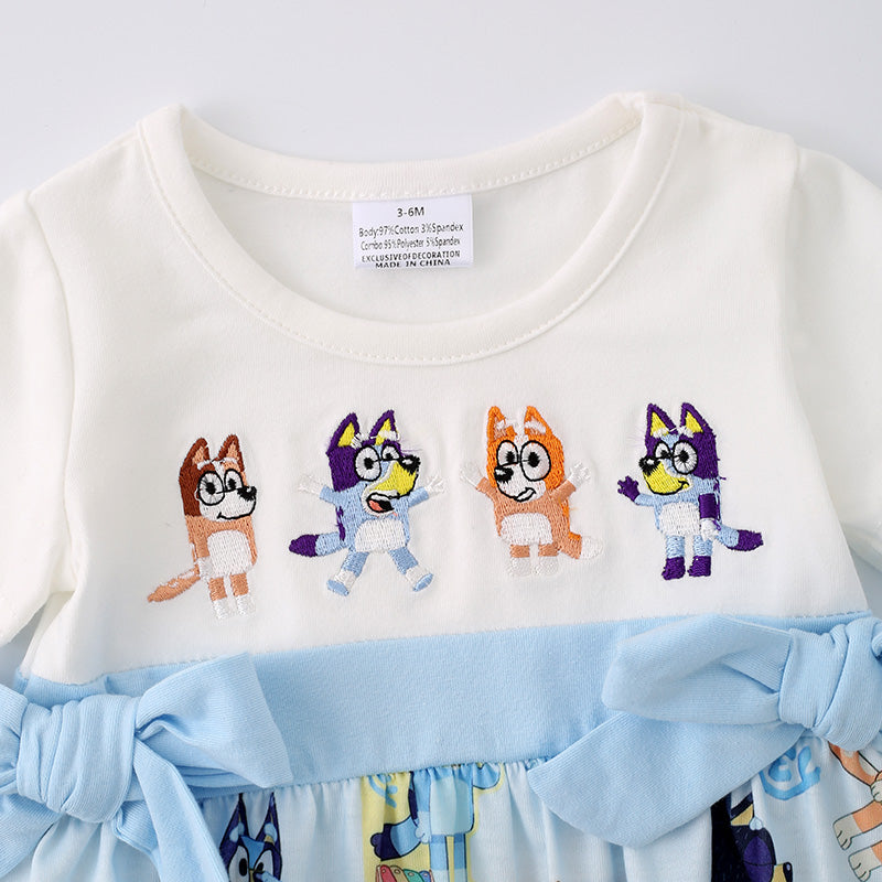 (In Stock G29-3-2)Baby Girls Cartoon Embroidery Romper