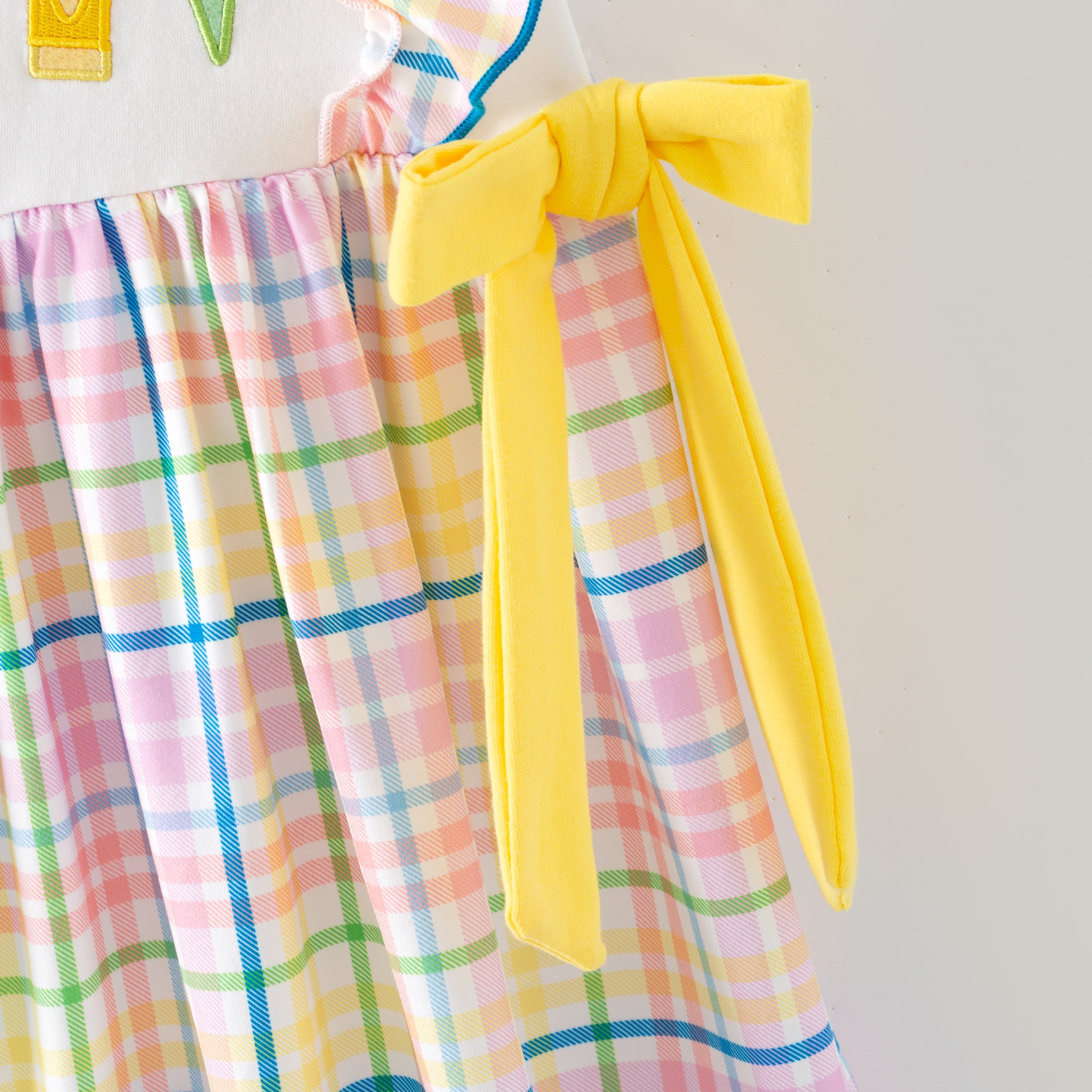 (In Stock)Girls Back To School Crayon Applique Ruffle Dress