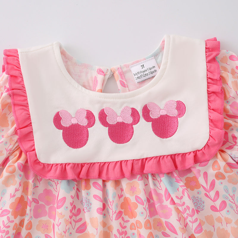 (In Stock G29-2-3)Girls Spring Cartoon Embroidery Dress