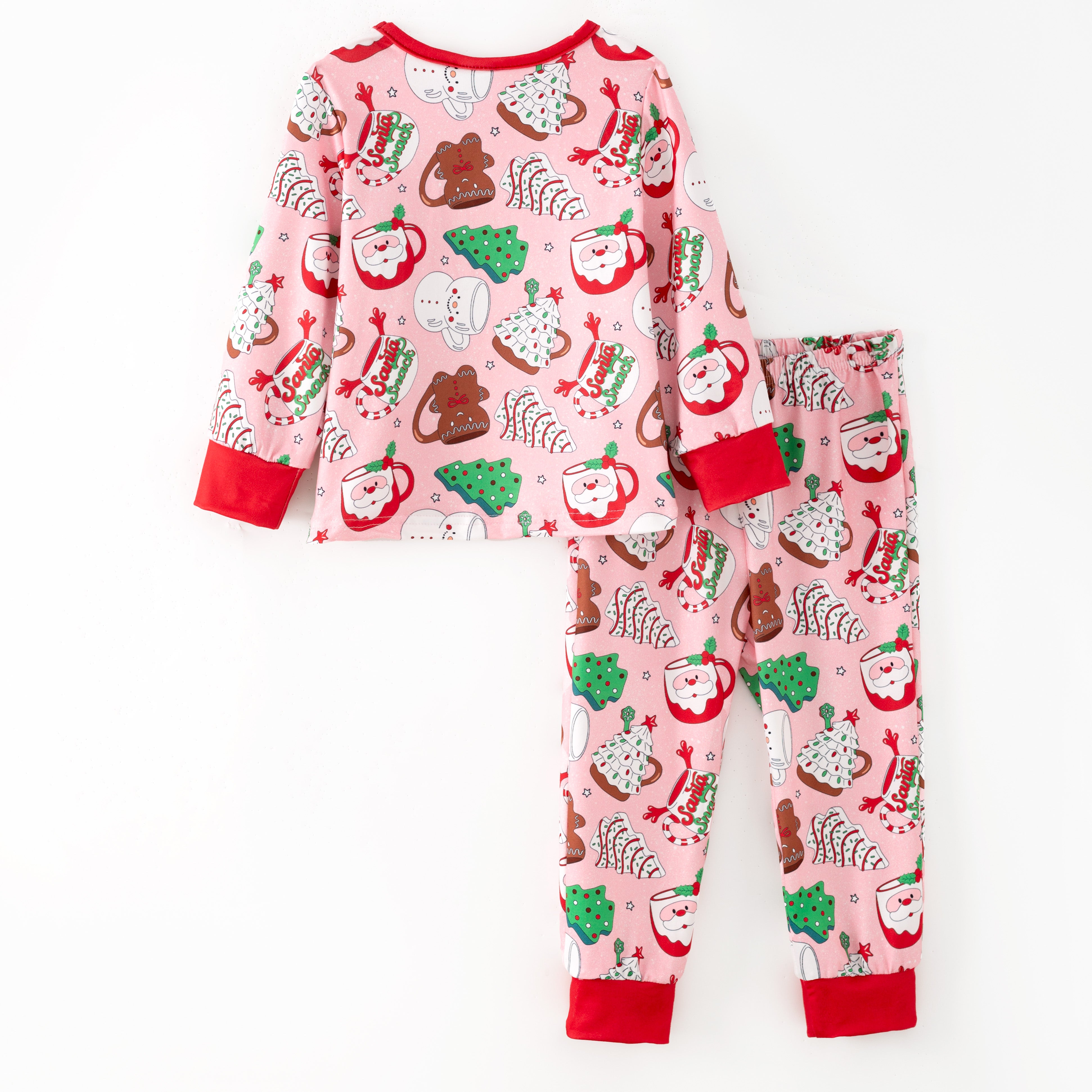 (Pre Order,Prepack Zone)Girls Christmas Cartoon Print Pajamas
