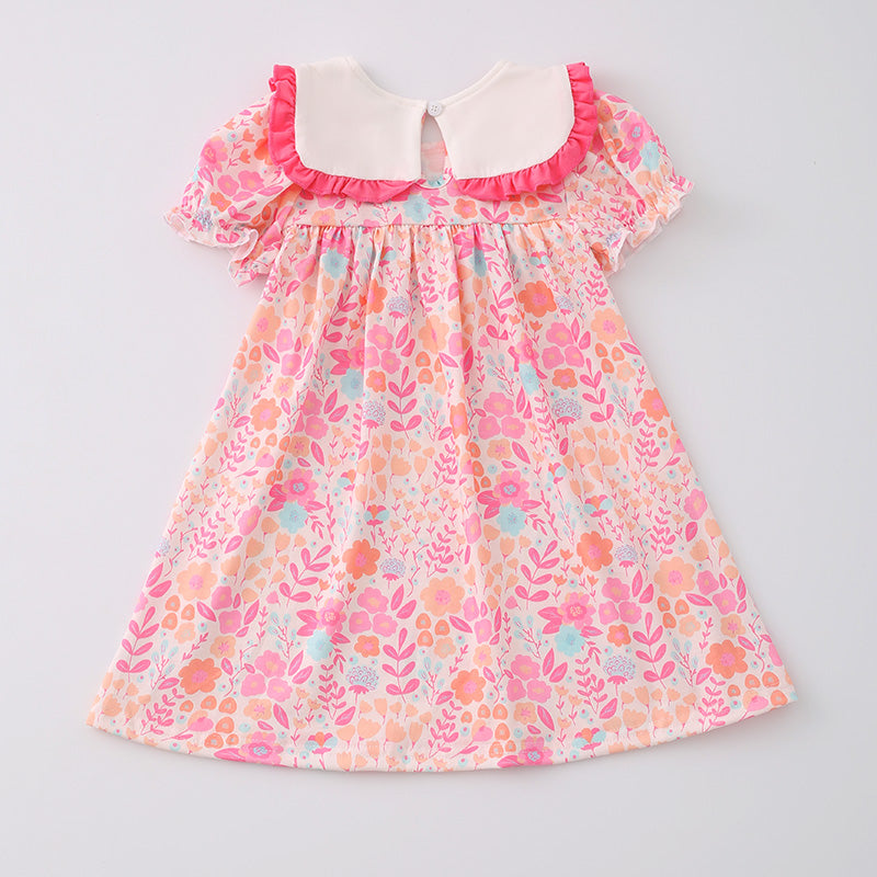 (In Stock G29-2-3)Girls Spring Cartoon Embroidery Dress