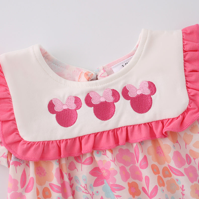 (In Stock G29-2-3)Baby Girls Spring Cartoon Embroidery Romper