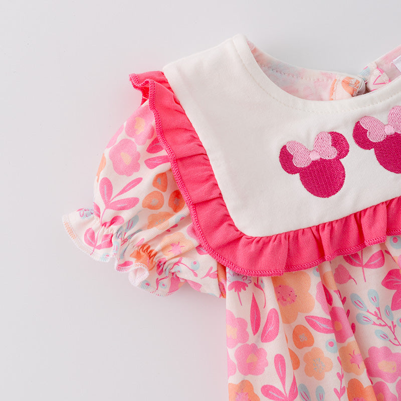 (In Stock G29-2-3)Baby Girls Spring Cartoon Embroidery Romper