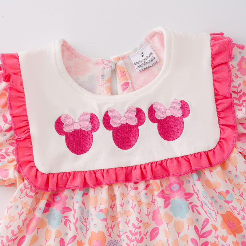 (In Stock)Girls Spring Cartoon Embroidery Outfit Set
