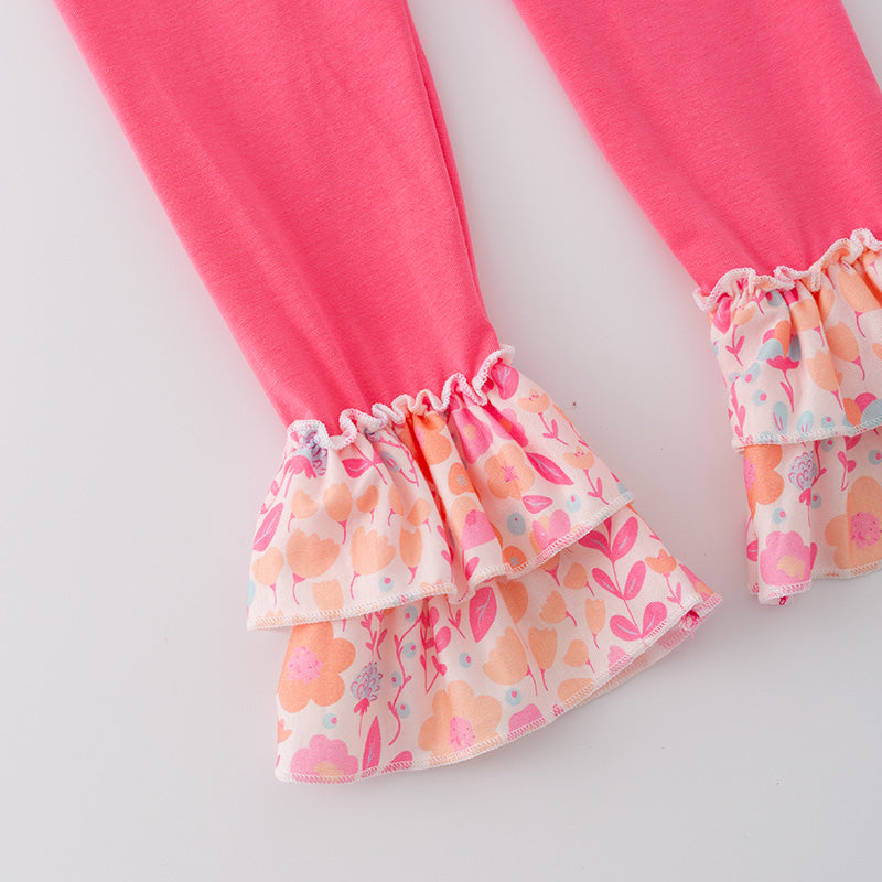 (In Stock)Girls Spring Cartoon Embroidery Outfit Set
