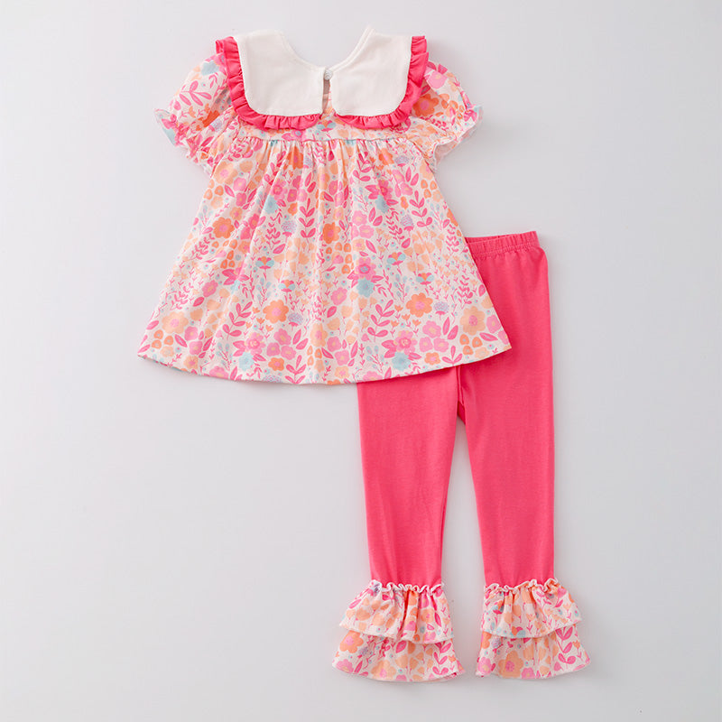 (In Stock)Girls Spring Cartoon Embroidery Outfit Set