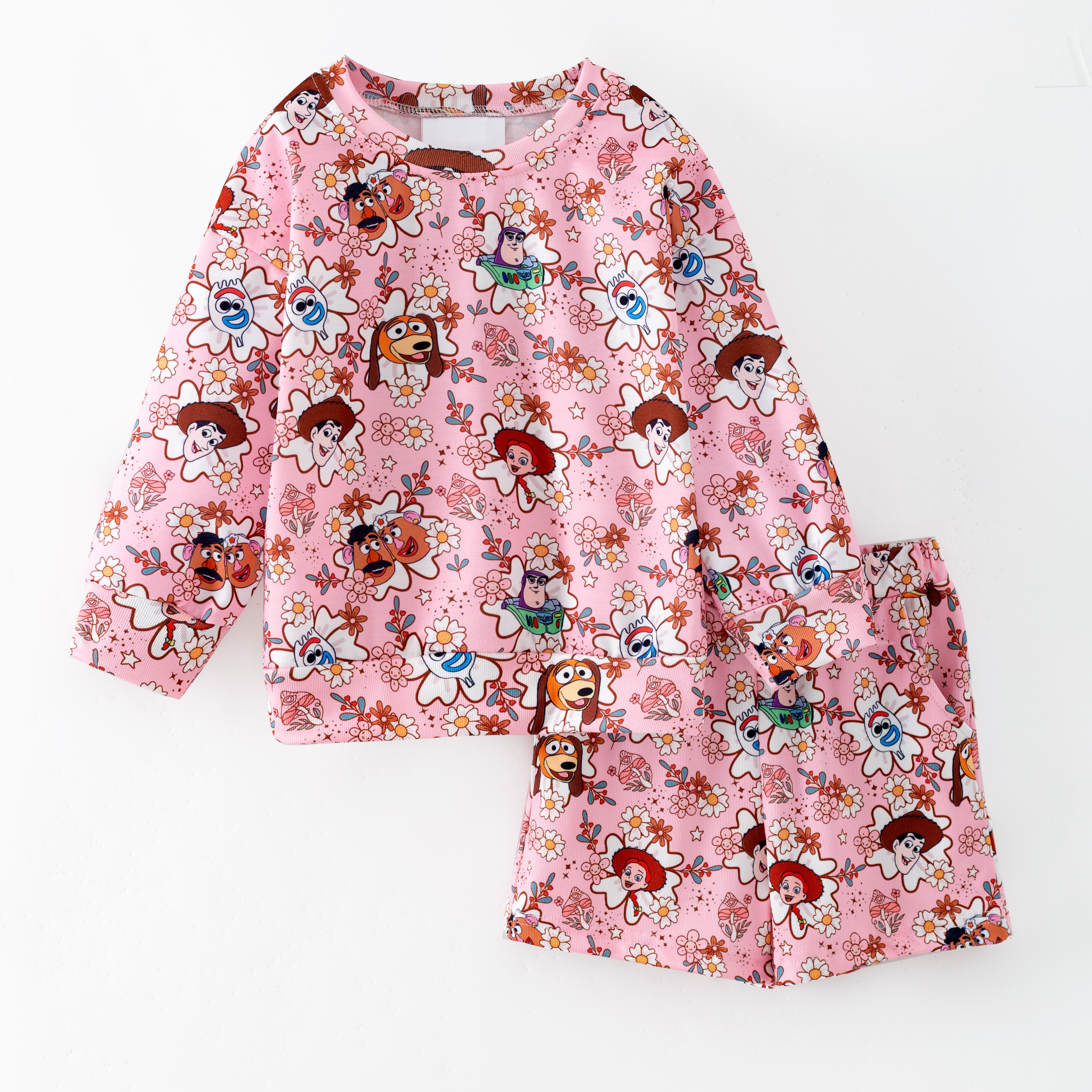 (Pre Order,Prepack Zone)Girls Spring&Summer Bow Print Shorts Set(Mix Size)