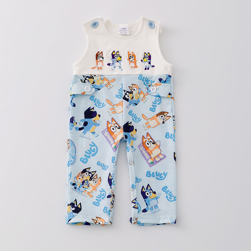 (In Stock G29-4-3)Baby Boys Cartoon Embroidery Romper