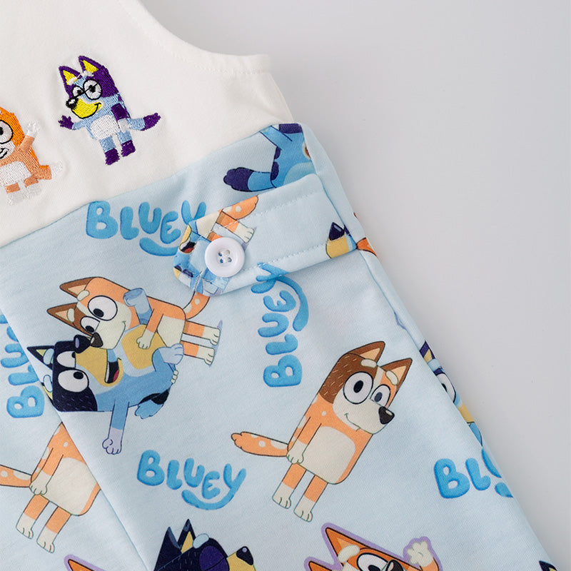 (In Stock G29-4-3)Baby Boys Cartoon Embroidery Romper