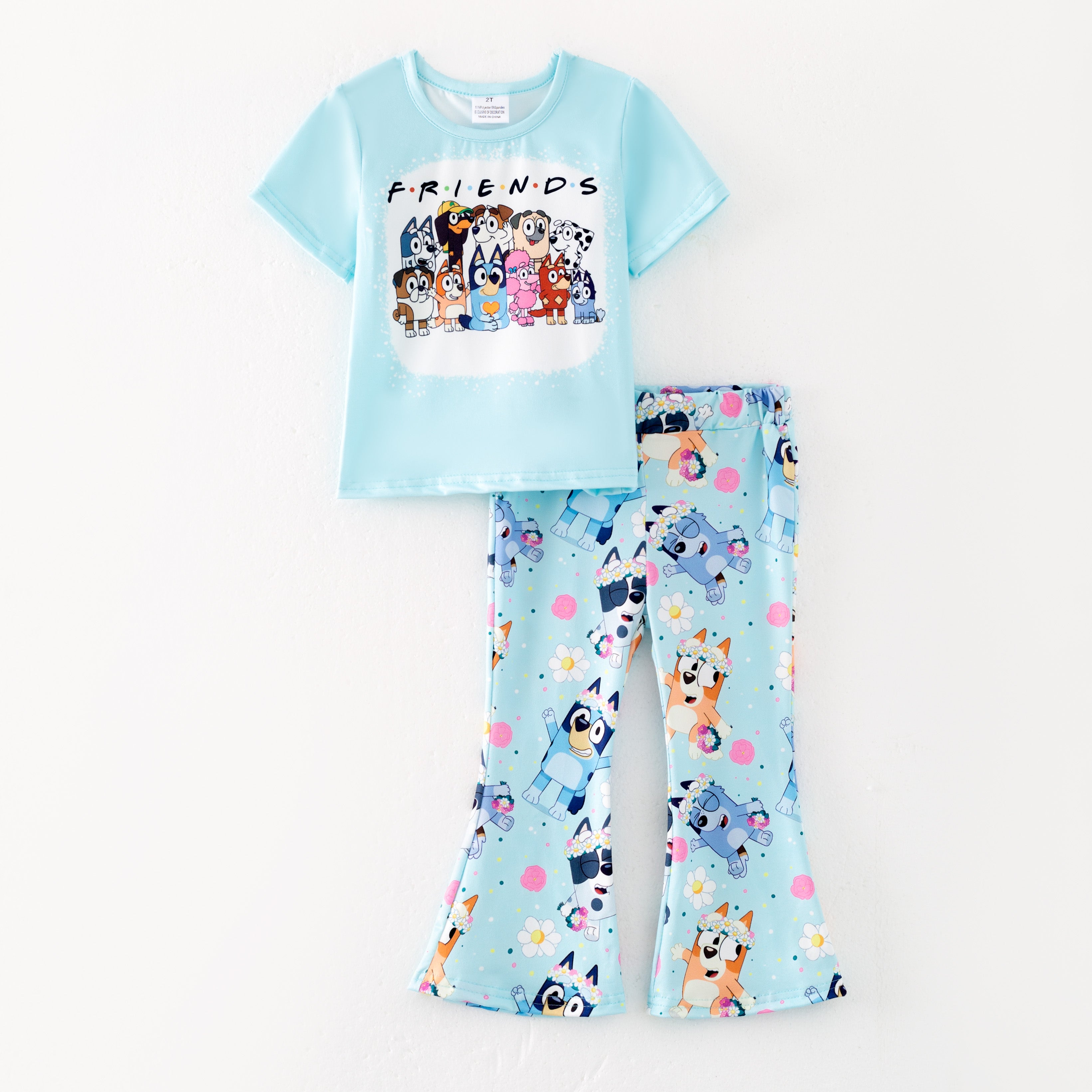 (Pre Order)Girls Spring and Summer Cartoon Print Outfit Set