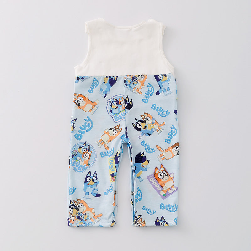 (In Stock G29-4-3)Baby Boys Cartoon Embroidery Romper